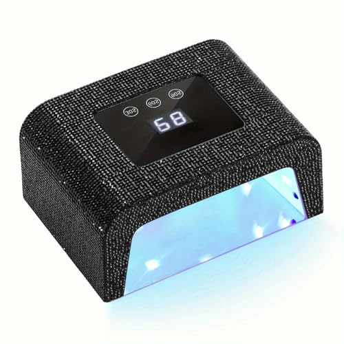ZBDZSW Lámpara de uñas de Gel LED de 48 W: luz Ultravioleta de curado rápido para Esmalte de Gel, Herramienta de manicura Profesional para el hogar, Uso enchufable (Negro)