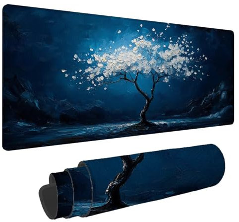 Alfombrilla de Raton Abstracto Alfombrilla de ratón XXL 1200x600x3mm Mouse Pad Árbol, con Bordes Cosidos Impermeable Mousepad Gaming, Mejora la precisión y la Velocidad for Ratón y Teclado N-916