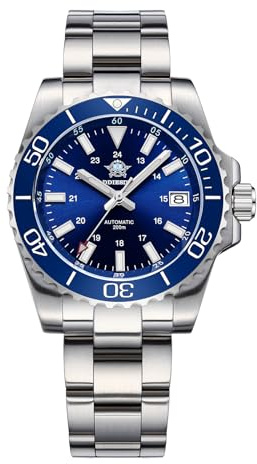 ADDIESDIVE Montre Automatique pour Homme NH35A Montre mécanique Montre de plongée analogique pour Homme 200m avec Bracelet en Acier Inoxydable AD2086