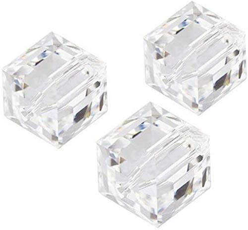 Perlin Lot de 50 perles de verre tchèques en cristal de Bohême 2 x 2 mm Transparent Qualité AAA