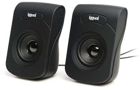 Altavoces 2.0 6W con conexión Mini-Jack y USB, Ideales para Mejorar Audio en PC, Laptop y Dispositivos móviles.