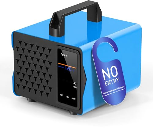 Generador de Ozono Automático 80000mg/h, Máquina de Ozono Cubre 400m², Ozonizador Timer 120 Minutos 5 Modos, para Auto, Mascotas, Cocina, Apartamento Sanitizador Purificador de Aire