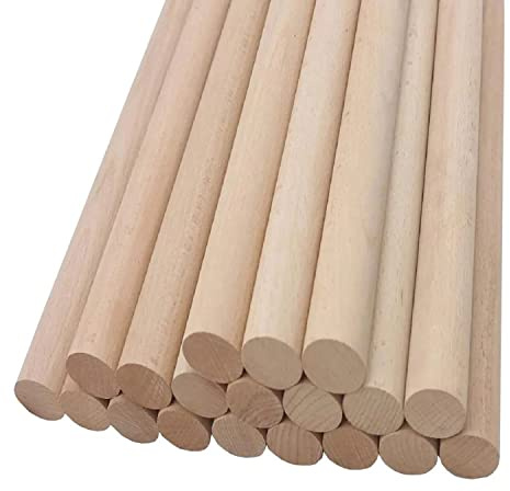 Awan Marketing Pack of 25 Multipurpose Broom Handle, Mop Handle, Broomstick Pole, Plant Support Sticks for Garden 15/16 23-24mm Diameter 120cm Long Wooden Handle