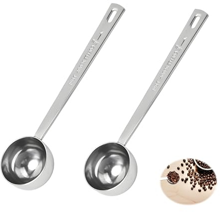 2Pcs Coffee Scoop,15ml Tablespoon Scoops with Long Handle Stainless Steel Coffee Measuring Spoon Multifunctional Reusable Spoon for Beverage Shops Loose Tea Milk Brewin and Powder