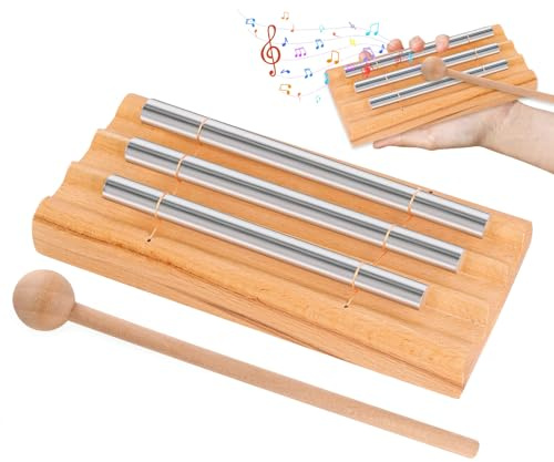 Energy Chime Percussion Strumenti Musicali: 3 Toni Hand Chimes Con Martello In Legno, Per L'Educazione Musicale Precoce, Yoga, Meditazione, Regalo, Preghiera
