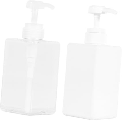 SHINEOFI 2 pezzi Bottiglie Pompa Plastica Trasparente e Bianco Opaco Dispenser Portatile Ricaricabile per Viaggio Contenitori Liquidi per Shampoo Lozione Sapone