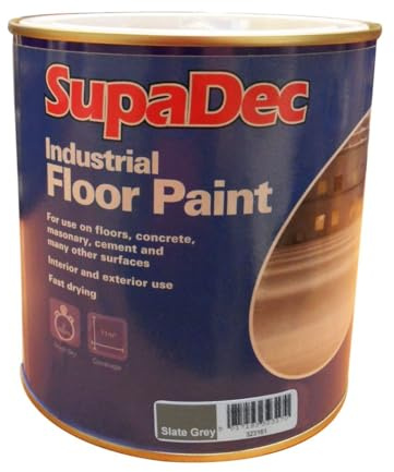 Supadec Industrial Floor Paint 1L – Slate Grey | Premium Hard-Wearing Floors Coating | For Concrete – Masonry – Cement & More | Interior & Exterior Use | Fast Drying Durable Floor Paint