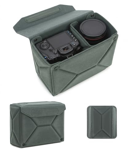 DremFreo Custodia Imbottita per Fotocamera e Obiettivi, Organizer Modulare per Zaino e Borsa, Protezione Anti-Urto e Idrorepellente, Compatibile con Reflex e Mirrorless (Grigio, Modulare M)