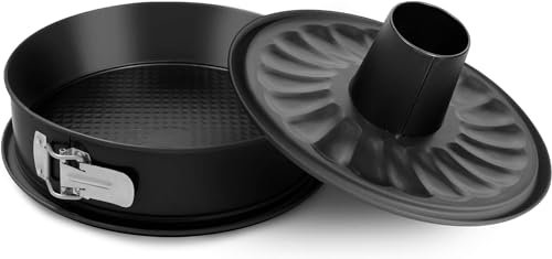 FORMEGOLOSE™, tortiera apribile 2 fondi, 24 cm, con speciale fondo salvagoccia, realizzata in acciaio con doppio strato antiaderente, colore nero