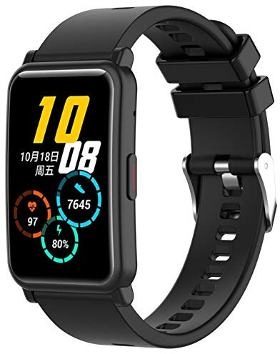 Disscool Silikon-Armband für Honor Watch ES, 20 mm breites Ersatzband für Honor Watch ES (schwarz)