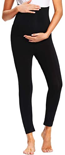 JMITHA fritidsbyxor för gravida kvinnor, mammaleggings, graviditetsleggings av bomull, tunna leggings för gravida kvinnor, ogenomskinliga, särskilt bekväma gravidbyxor 7/8 längd, Svart 7/8 längd, L