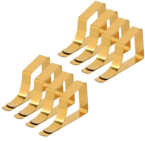 Luckxing 8 Stück Edelstahl Tischtuchklammern Tischdeckenklammer Tischtuschhalter Set Edelstahl Zum Klammer Befestigen Der Tischdecke Für Picknicks, Partys, Hochzeiten, Abendessen, Schulen