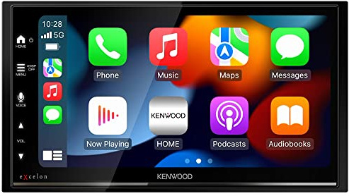 KENWOOD DMX709S eXcelon 6.95-Inch Capacitive Touch Screen, Car Stereo, CarPlay and Android Auto, Bluetooth, AM/FM HD Radio, MP3 Player, USB Port, Double DIN, 13-Band EQ, SiriusXM