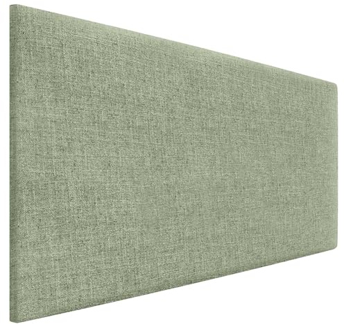 DHOME - Top Trending, Testiera rivestita in lino naturale a tinta unita, per camera da letto, moderna (verde, 105 cm, letto da 80/90/105 cm)