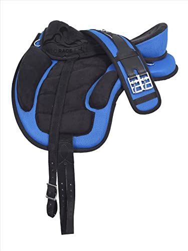 WILD RACE Freemax Sattel Baumloser Sattel/Treeless Saddle Freemax Saddle (14, (Royal Blue)