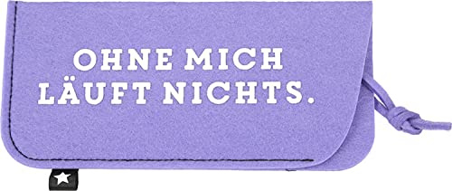 Depesche 11838-012 - Brillenetui aus Filz, in Lila und mit der Aufschrift,Ohne Mich läuft Nichts.´´