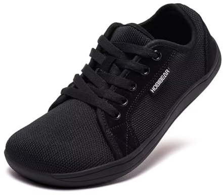 HOBIBEAR Unisex Breite Barfuss Schuhe Damen Herren Barfußschuhe Minimalistische Outdoor Trail Running Walking Schuhe(Schwarz,EU 39)