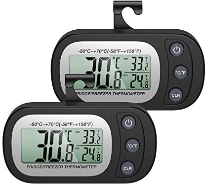 Ankilo Thermomètre de réfrigérateur numérique sans fil avec fonction d'enregistrement max/min, thermomètre d'intérieur pour la maison, les restaurants