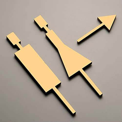Cartello WC, Cartelli WC, Cartelli bagno, Cartello direzione bagno, Cartello WC con freccia, Cartello bagno moderno for uomini e donne, Montaggio facile, for ristoranti for ufficio Forniture for super