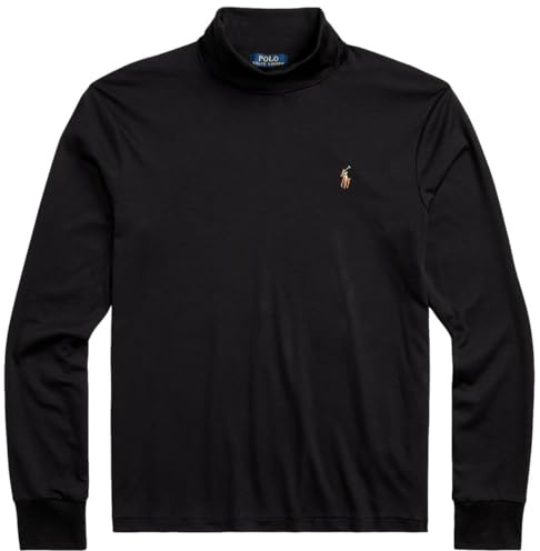 Polo Ralph Lauren Langärmliges Herrenhemd aus weicher Baumwolle mit Stehkragen, Schwarz, XL