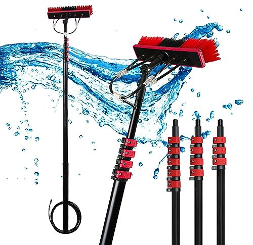 Witriolik Pertiga Telescopica, 9M Limpiacristales Telescopico, Limpieza Placas Solares, Limpiador Cristales, Kit Limpieza Paneles Solares, Cepillo Limpieza Cristales, Lavado de Camiones, Cartelería
