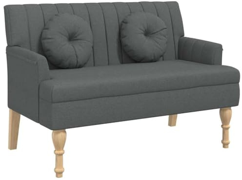 vidaXL Sitzbank mit Kissen Dunkelgrau 113x64,5x75,5 cm Stoff