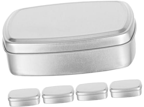 BUGUUYO 5Er-Box Balsam-Box aufbewahrungsdose Storage Boxes Seifenkiste aus Aluminium Reiseetui für Stückseife Süßigkeitenglas Aluminiumdosen Deckeldosen Pop Lagertank kann