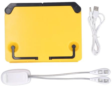 TYCIONG Notenpult Licht Set, Faltbar, Schreibtisch Notenständer, Notenständer Licht, Schreibtisch Buch Ständer Buchtabletthalter und Clip On Leselicht