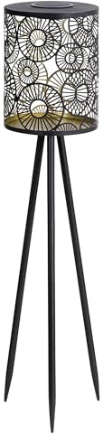 Dehner Solar-Laterne Rabat, schwarz, Ø 18.5 cm, Höhe 82.5 cm