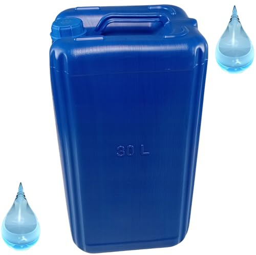 Wasserkanister 30l aus Kunststoff, Wassertank HDPE, Wasserbehälter Trinkwasserkanister, Reservekanister, Kunststoffkanister, für Haus, Garten, Auto, Camping usw., dichter Verschluss, Bequemer Griff