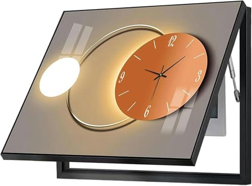 Tableau DéCoratif pour BoîTe De Compteur avec Horloge, Tableau Mural pour Couvercle BoîTe Compteur éLectrique, avec Supports Tige Hydraulique(A,50 * 70CM)