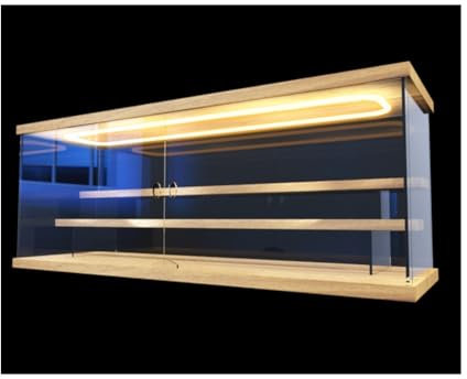 XLIHAWY Durchsichtige Vitrine Aus Acryl, Stapelbare Schaukastenbox Mit LED-Licht, 2/3/4/5-stufiger Aufbewahrungs- Organizer Für Sammlerstücke Actionfigur(60x18x21.5cm)