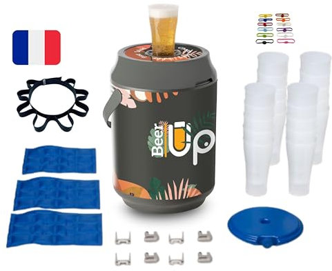 BEER UP MAX Lifestyle Tireuse à bières portative - 20 verres - ceinture porte verres - Compatible fûts Beertender