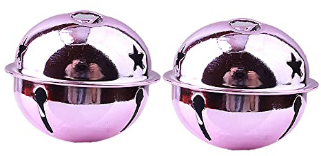 Blausky 20 Stück Metallglöckchen,Glöckchen zum Basteln 4cm Jingle Bells Weihnachten Glöckchen Kleine Bastelglocke Farbige Glöckchen Anhänger Glocke für Festival Dekoration,Haustier Glocken,Pink
