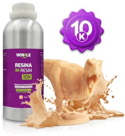 WINKLE Resina 3D 10K Beige 1kg, Impresora 3D Resina Lavable al Agua