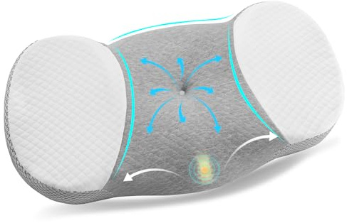 Ainiv Memory Foam-kudde, nackstödskudde med långsam återhämtning för sömn, ergonomiska ortopediska cervikalkuddar, andningsbara sängkuddar för sido-/rygg-/magsovande (mörkgrå)