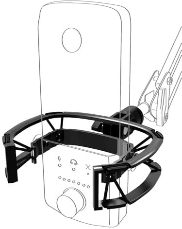 Supporto antiurto Wave [costruito su misura per Elgato Wave:3/1], sospensione antivibrante elastica Supporto antiurto Clip supporto per microfono con adattatore a vite da 3/8“ o 1/4”