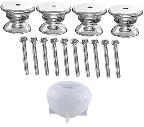 SHINEOFI Moule à Bouton de Meuble Géométrique en Silicone Transparent Base Vis 25 Mm pour Loisirs Créatifs DIY Bricolage Poignées Tiroir la Cuisine Artisanat