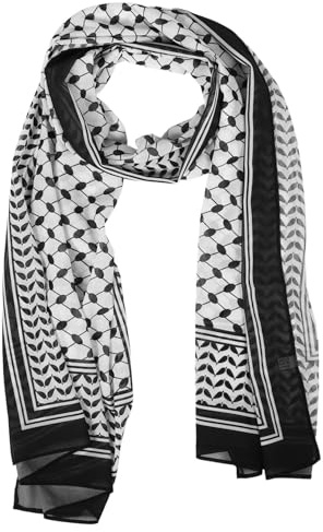 ROMISBABA Leichter Bedruckter Chiffon Schal Damen Arabisch Palästina Stil Vielseitig als Kopftuch Halstuch oder Schultertuch Für Alltag Reise Party und Hochzeit
