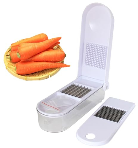 Slicer per patatine in acciaio inossidabile - Taglierina per verdure a mano elettrica | Strumento da cucina multifunzionale a prova di ruggine con 3 lame per aglio, carota, f