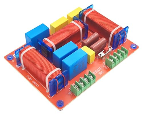BUBEFSKD Filtre de crossover audiophile 400 W pour haut-parleurs 3 voies réglables hauteur/basse audiophiles Filtre haut-parleur Répartiteur de fréquence