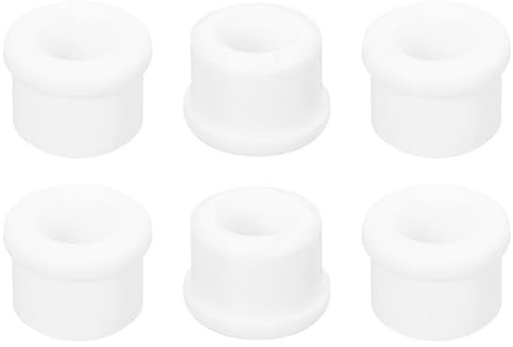 Unifizz 6Pcs Rubber Grommet 15mm Drill Hole, 10mm ID Hole Top Hat Grommet White Silicone Hole Plug Gasket for Automotive, Machinery and Wiring Applications