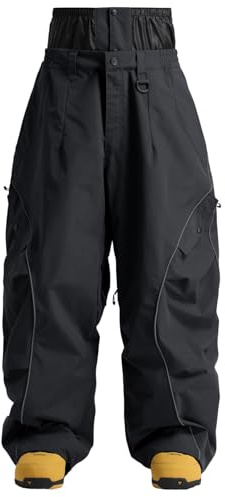 GSOU SNOW Herren & Damen Weite Snowboardhosen, Abriebfeste Skihosen | 20000mm Wasserdicht, 15000g Atmungsaktiv, 100% Polyester futter, Ykk-ReißVerschlüSse, Elastische Rutschfeste Gamaschen