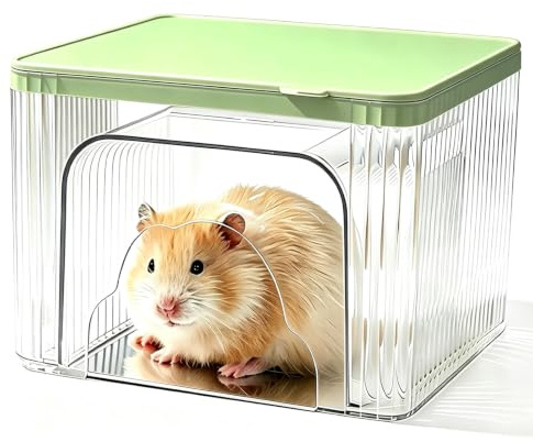 Marchul Hamster Hideout, Hamster House with Stainless Steel Base Plate | Hamster Cage Accessory, Water‑fillable Structure, Small Animal Hideout for Guinea Pigs, Chinchillas, Rats