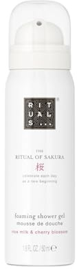 Rituals The Ritual of Sakura Foaming Shower Gel, Kirschblüte & Reismilch, 50ml, Duschschaum für alle Hauttypen