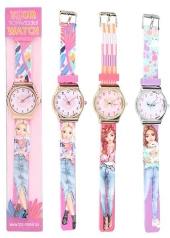 Depesche TOPModel Silikon Armbanduhr für Mädchen, Modische Kinderuhr mit Buntem Armband