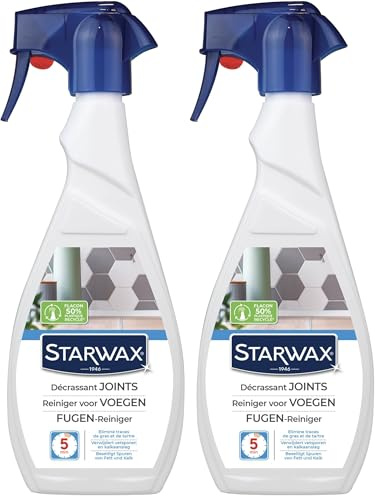STARWAX - Décrassant Joints - Élimine les Traces de Gras et Tartre - Formule Javellisée - Action Rapide - Pulvérisateur Pratique - Fabriqué en France - 500 ML (Lot de 2)
