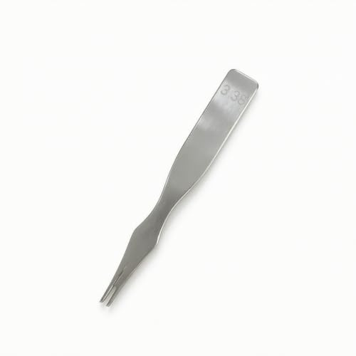 LOVIVER Attrezzo per Cuoio a Punzoni per Cucitura Manuale con 2 Punte Foratore Marcacuce Bulino Struttura Piatta a Scorrimento in Acciaio Adatto per, Distanza Tra I Denti 3.38mm 2 Denti