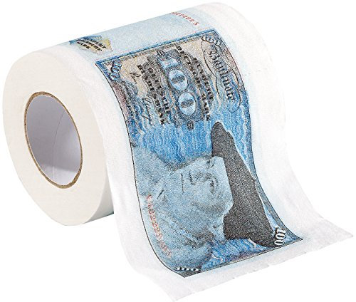 infactory Witziges Klopapier: Retro-Toilettenpapier 100 D-Mark, 1 Rolle (WC Scherzartikel, witzige Toilettenpapier-Rolle, Geschenkpapier)