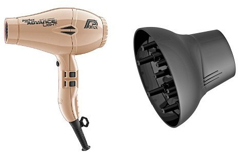 Parlux Haartrockner Advance Light Ceramic und Ion, Gold + Softstyler für Advance